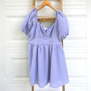 Lavender Puff Sleeve Mini Dress